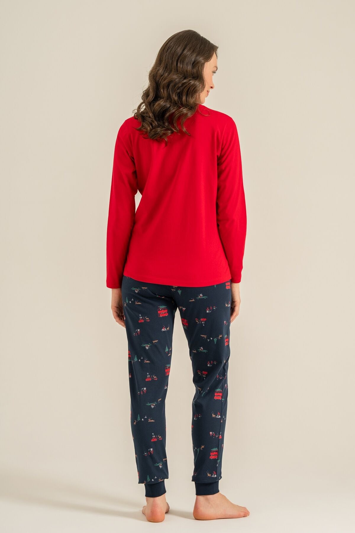 Rolypoly Winter Everywhere Anne Kız Kırmızı Uzun Kol Pijama Takım RP3938-A-V1