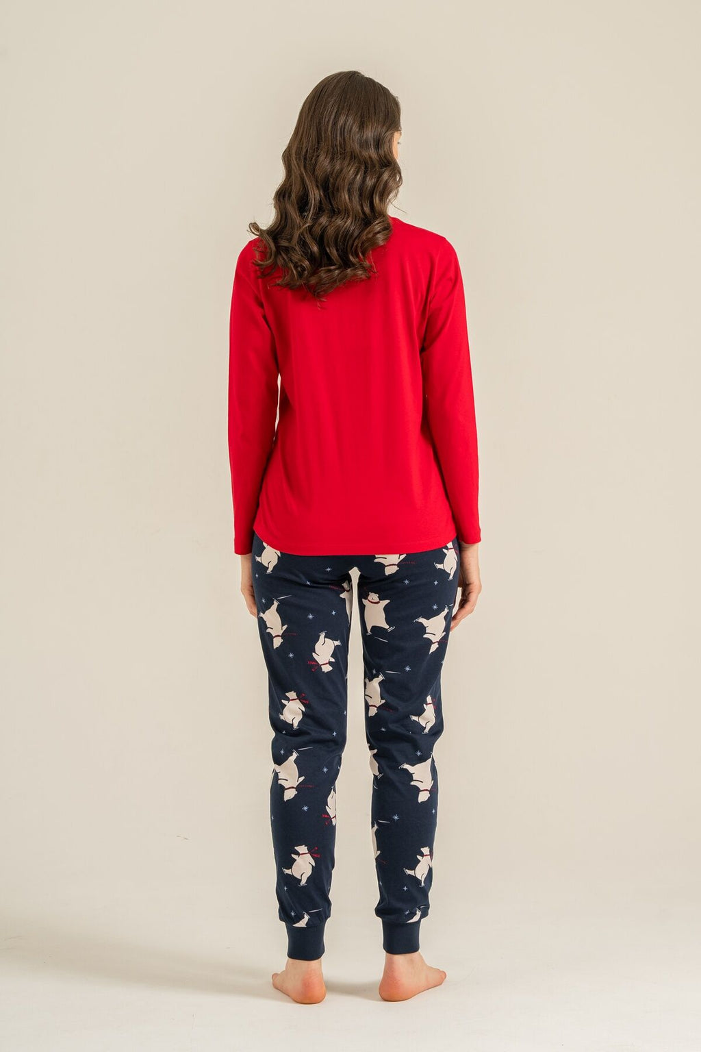 Rolypoly You Are My Everything Anne Kız Kırmızı Uzun Kol Pijama Takım RP3930-A-V1
