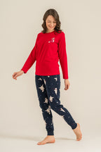 Rolypoly You Are My Everything Anne Kız Kırmızı Uzun Kol Pijama Takım RP3930-A-V1