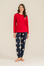 Rolypoly You Are My Everything Anne Kız Kırmızı Uzun Kol Pijama Takım RP3930-A-V1