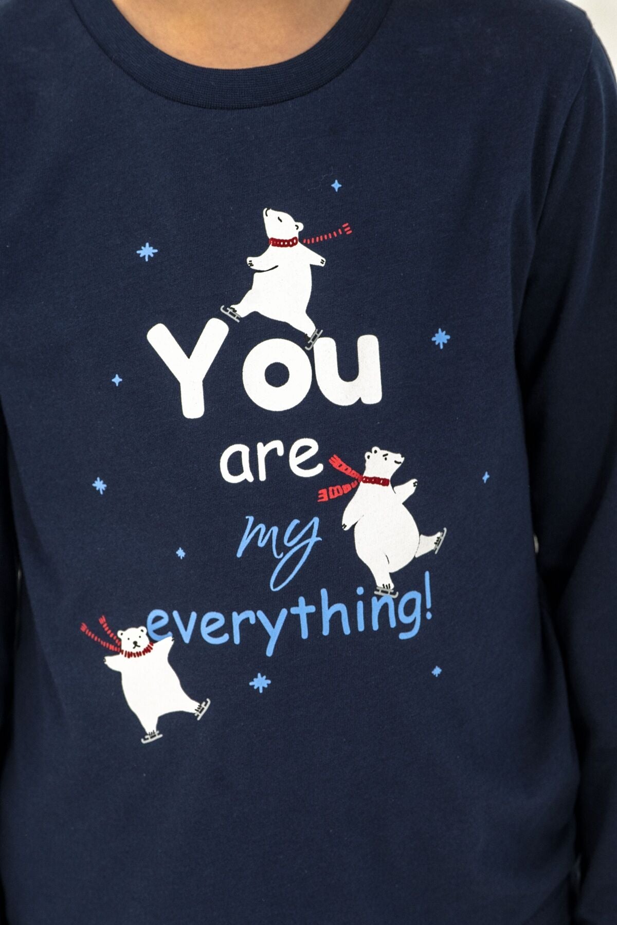 Rolypoly You Are My Everything Baba Oğul Lacivert Uzun Kol Pijama Takım RP3931-A-V1