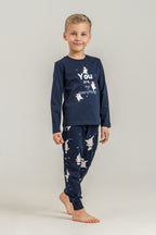 Rolypoly You Are My Everything Baba Oğul Lacivert Uzun Kol Pijama Takım RP3931-A-V1