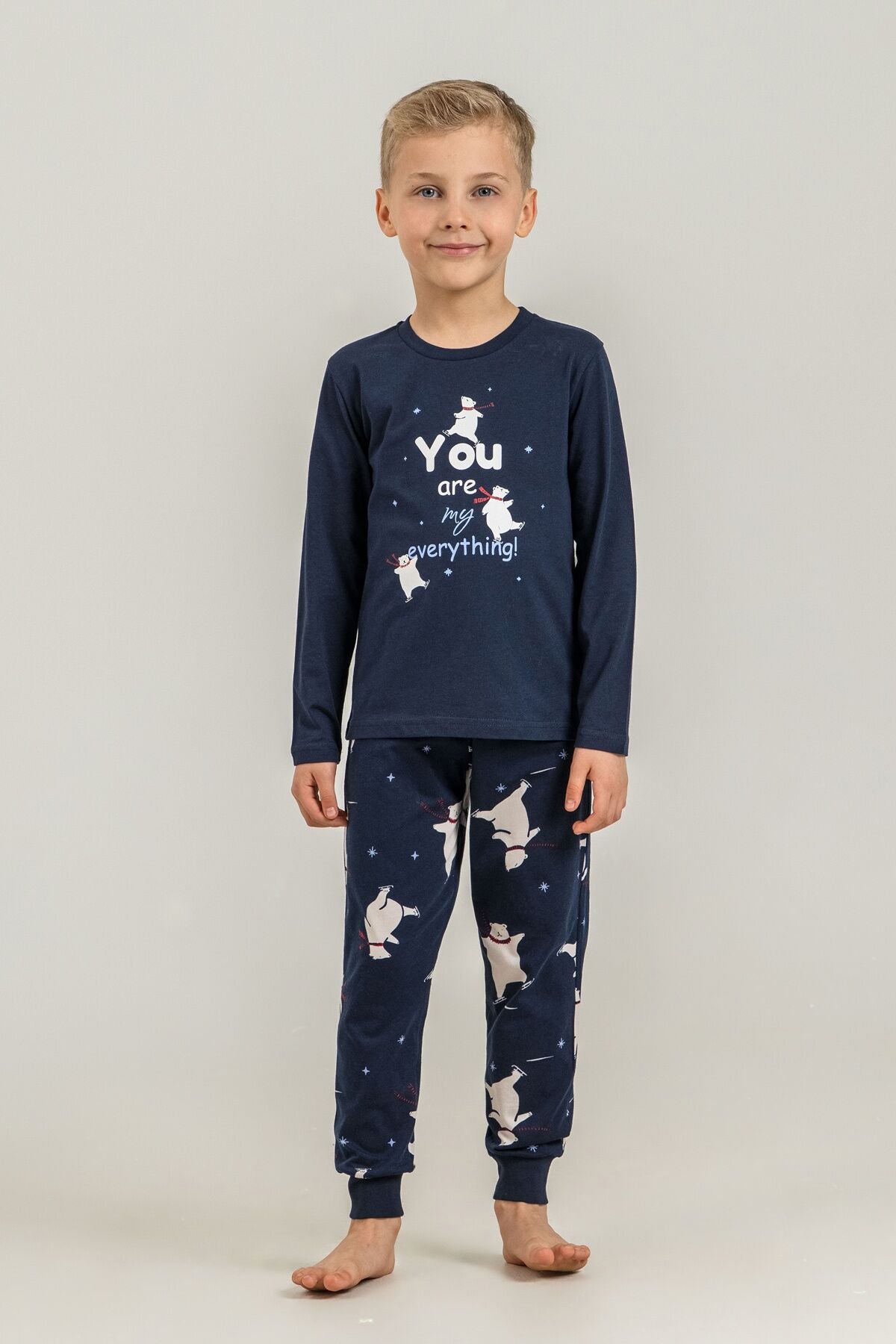 Rolypoly You Are My Everything Baba Oğul Lacivert Uzun Kol Pijama Takım RP3931-A-V1 Ürün ikincil görseli