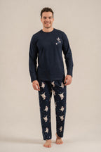 Rolypoly You Are My Everything Baba Oğul Lacivert Uzun Kol Pijama Takım RP3931-A-V1