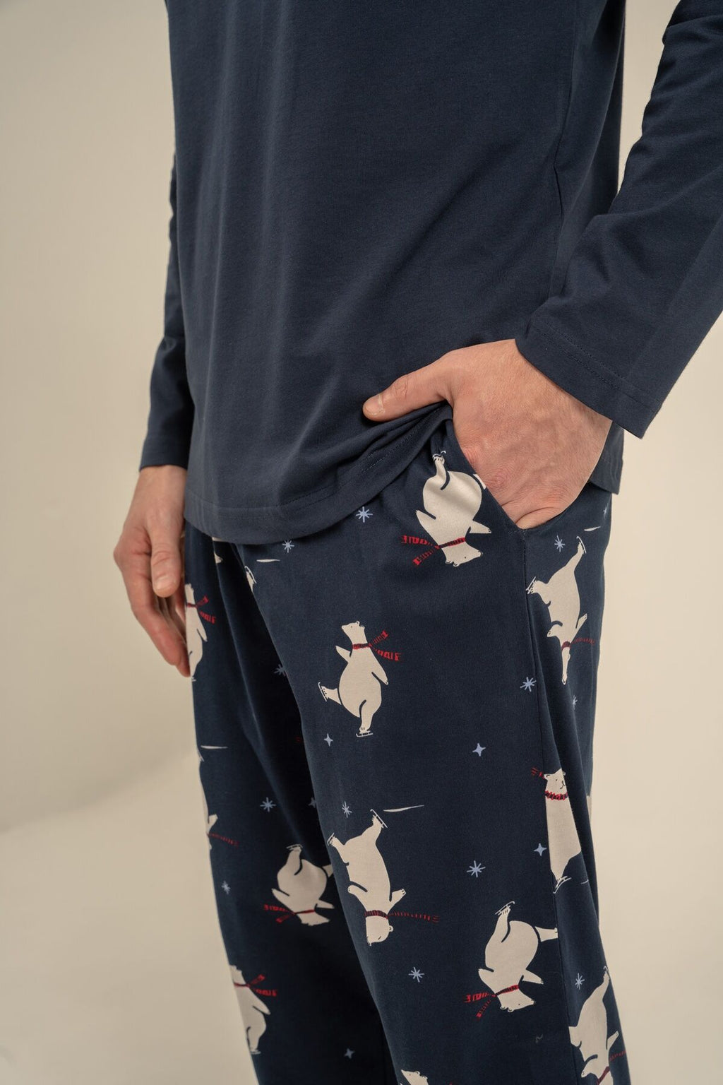 Rolypoly You Are My Everything Baba Oğul Lacivert Uzun Kol Pijama Takım RP3931-A-V1