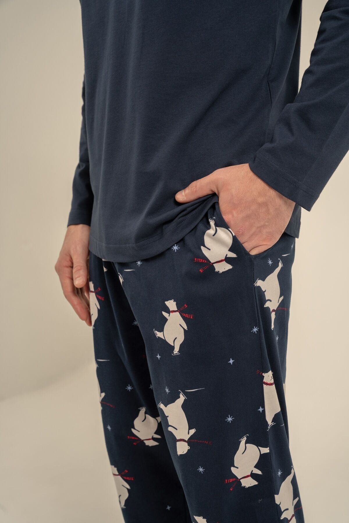 Rolypoly You Are My Everything Baba Oğul Lacivert Uzun Kol Pijama Takım RP3931-A-V1
