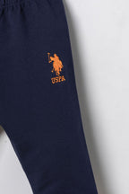 U.S. Polo Assn. Baskılı Erkek Bebek Gri Eşofman Takım USB3167-C-V1