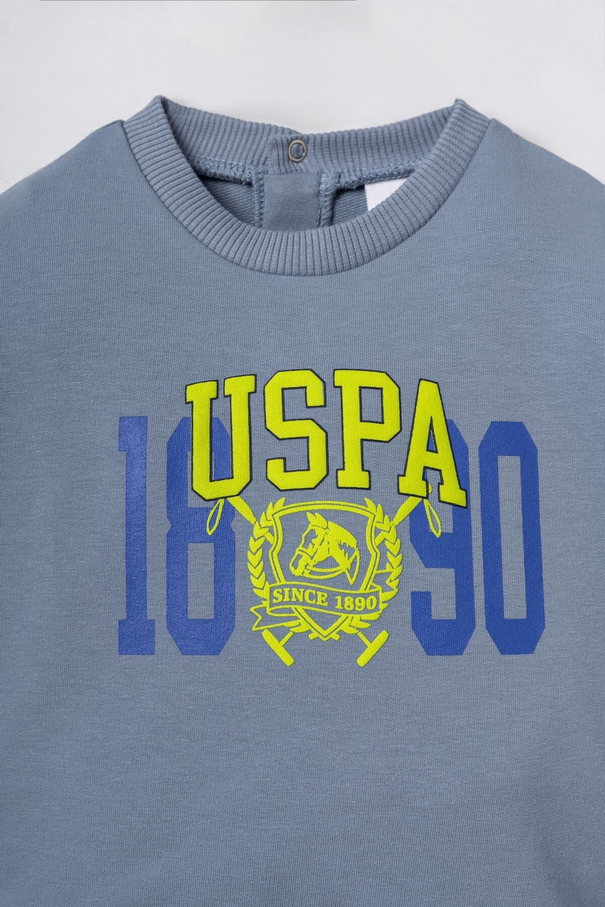 U.S. Polo Assn. Baskılı Erkek Bebek Mavi Eşofman Takım USB3167-C-V2