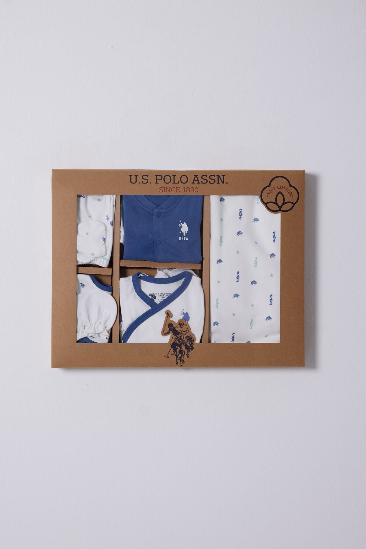 U.S. Polo Assn. Erkek Bebek Bisiklet Yaka Pigment Baskılı Yazlık Regular Fit Beyaz Hastane Çıkışı USB2245-C-V1 Ürün ikincil görseli