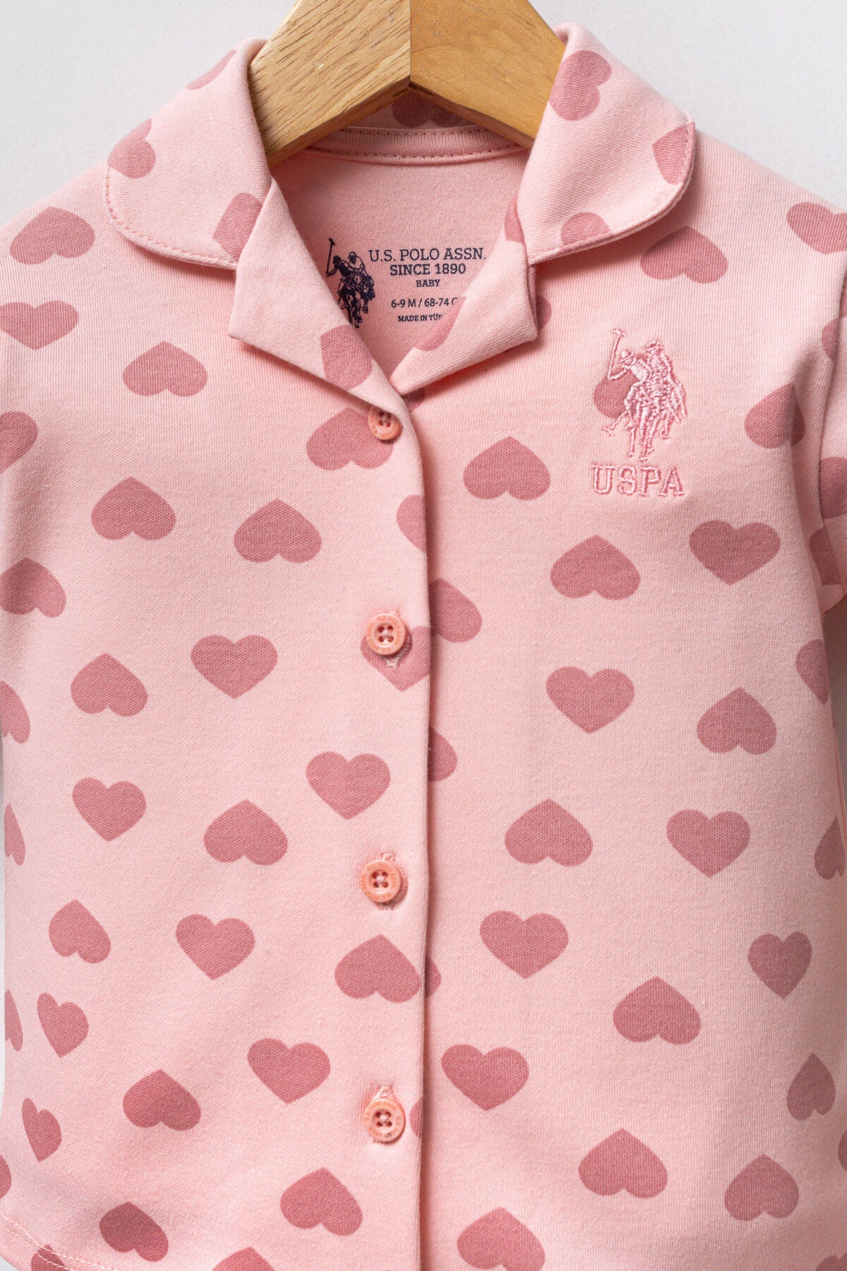 U.S.POLO ASSN KIZ BEBEK GÖMLEK PİJAMA TAKIMI