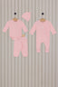 U.S. Polo Assn. Kız Bebek V Yaka Pigment Baskılı Kışlık Regular Fit Pembe Bebek Takımı USB2145-C-V1