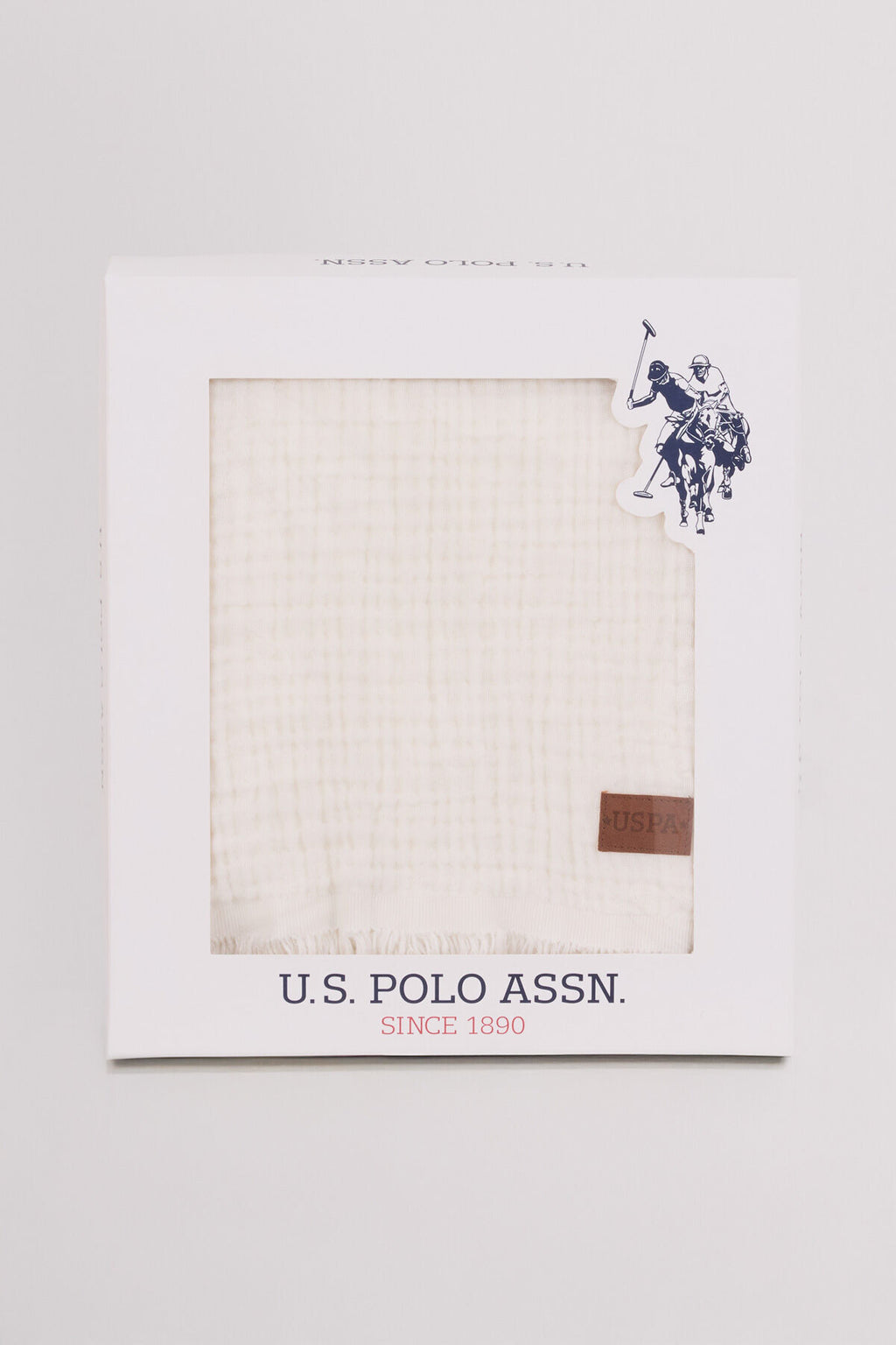 U.S. Polo Assn. Kız Bebek Pigment Baskılı Yazlık Regular Fit Beyaz Battaniye USB2500-C-V1