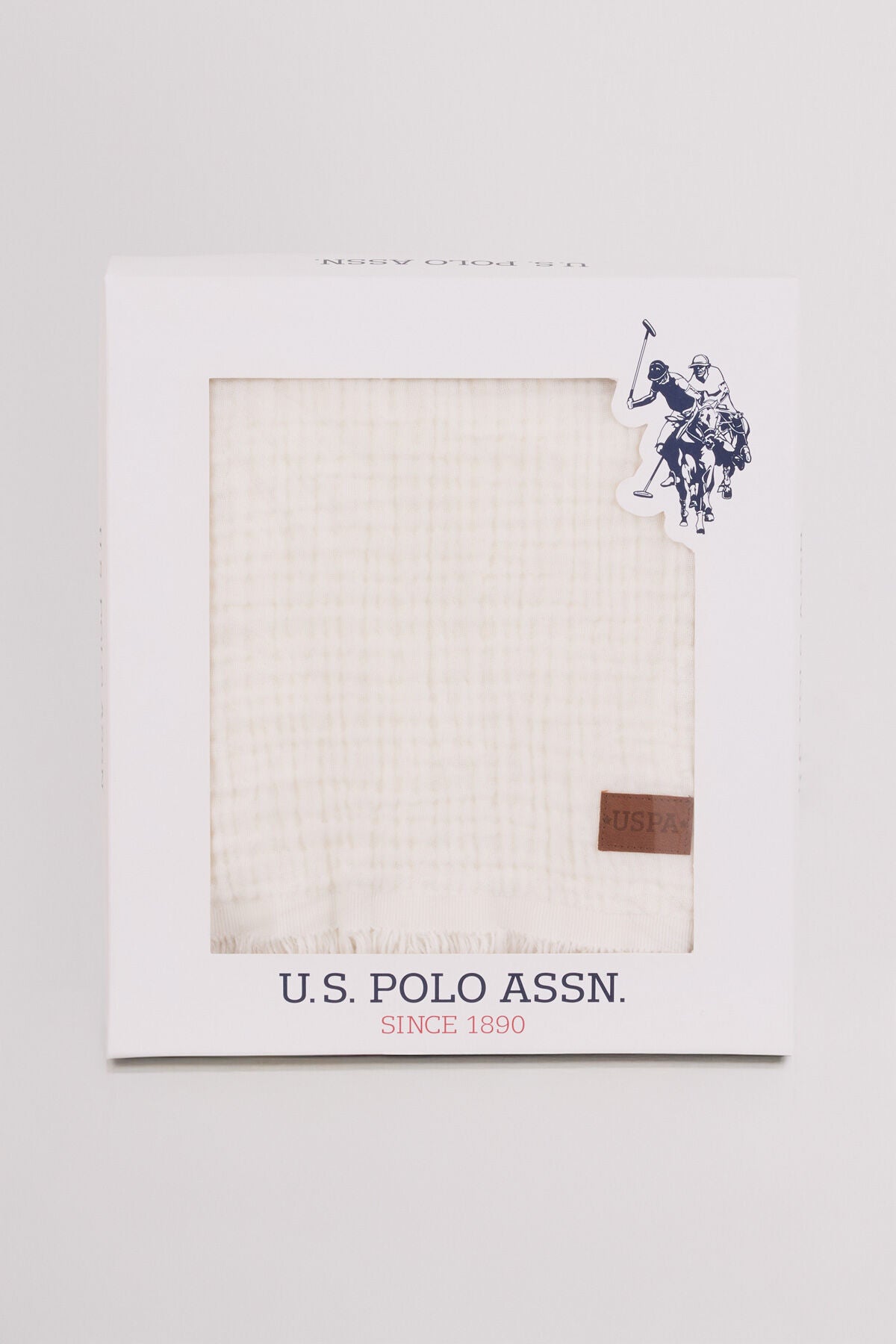 U.S. Polo Assn. Kız Bebek Pigment Baskılı Yazlık Regular Fit Beyaz Battaniye USB2500-C-V1