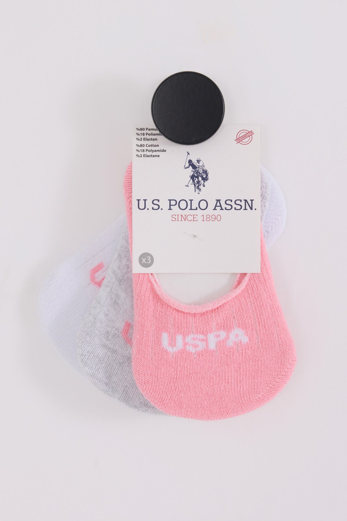 U.S. Polo Assn. Kız Bebek Pigment Baskılı Yazlık Regular Fit Pembe Çorap USB2801-C-V1