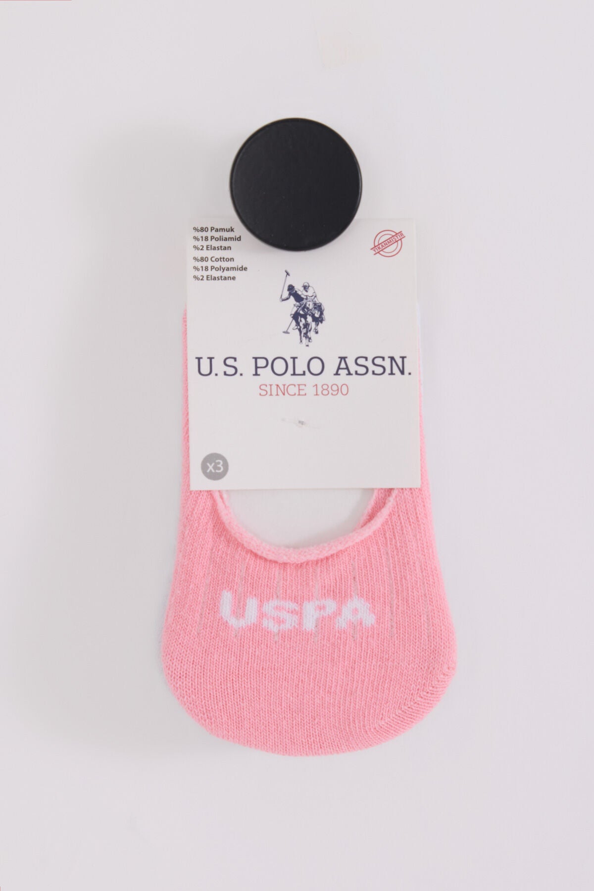 U.S. Polo Assn. Kız Bebek Pigment Baskılı Yazlık Regular Fit Pembe Çorap USB2801-C-V1 Ürün ikincil görseli