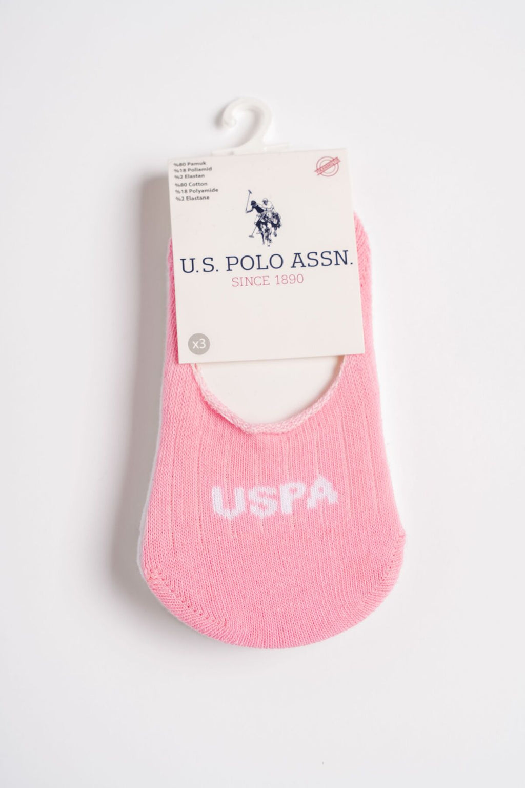 U.S. Polo Assn. Kız Bebek Pigment Baskılı Yazlık Regular Fit Pembe Çorap USB2801-C-V1