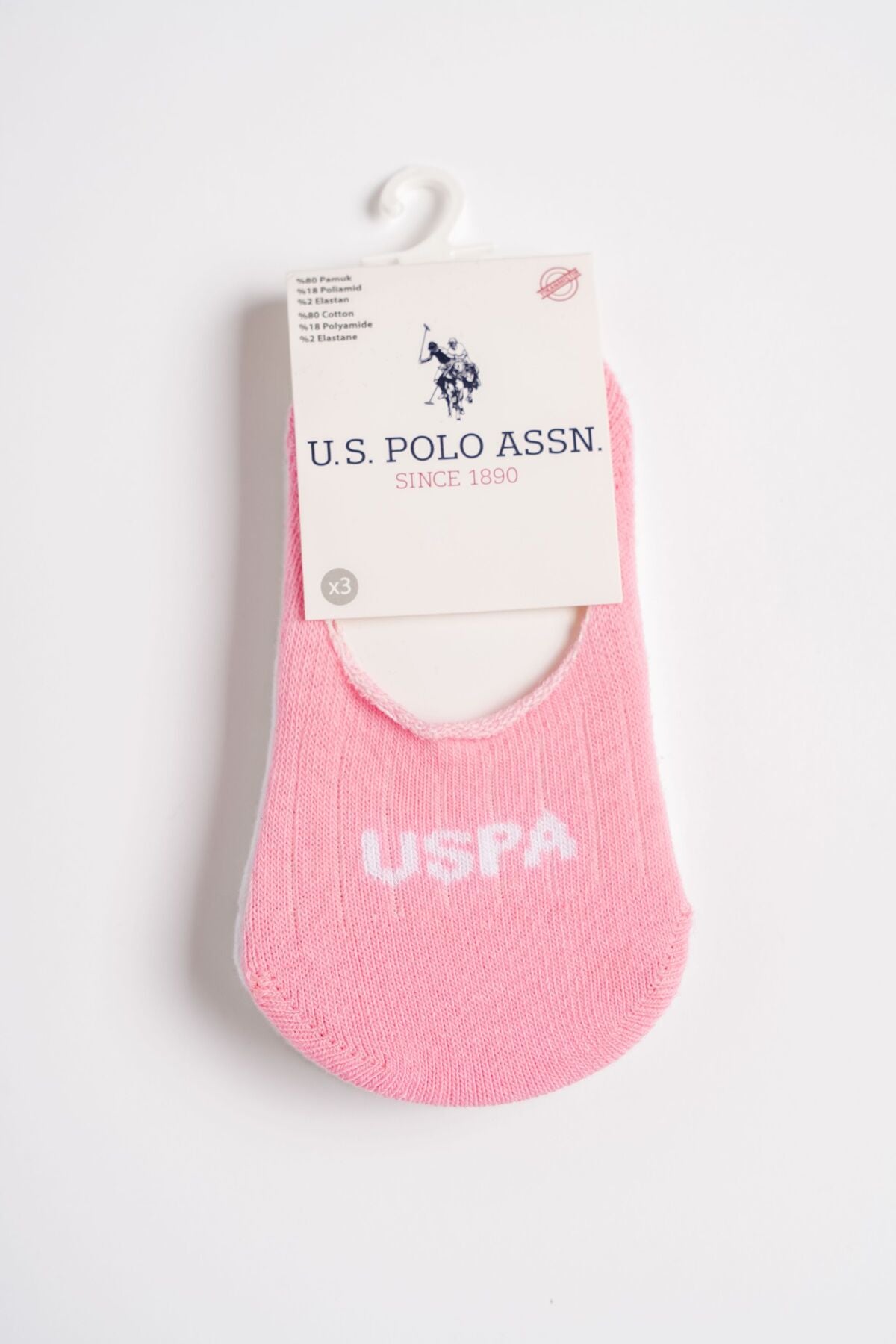 U.S. Polo Assn. Kız Bebek Pigment Baskılı Yazlık Regular Fit Pembe Çorap USB2801-C-V1