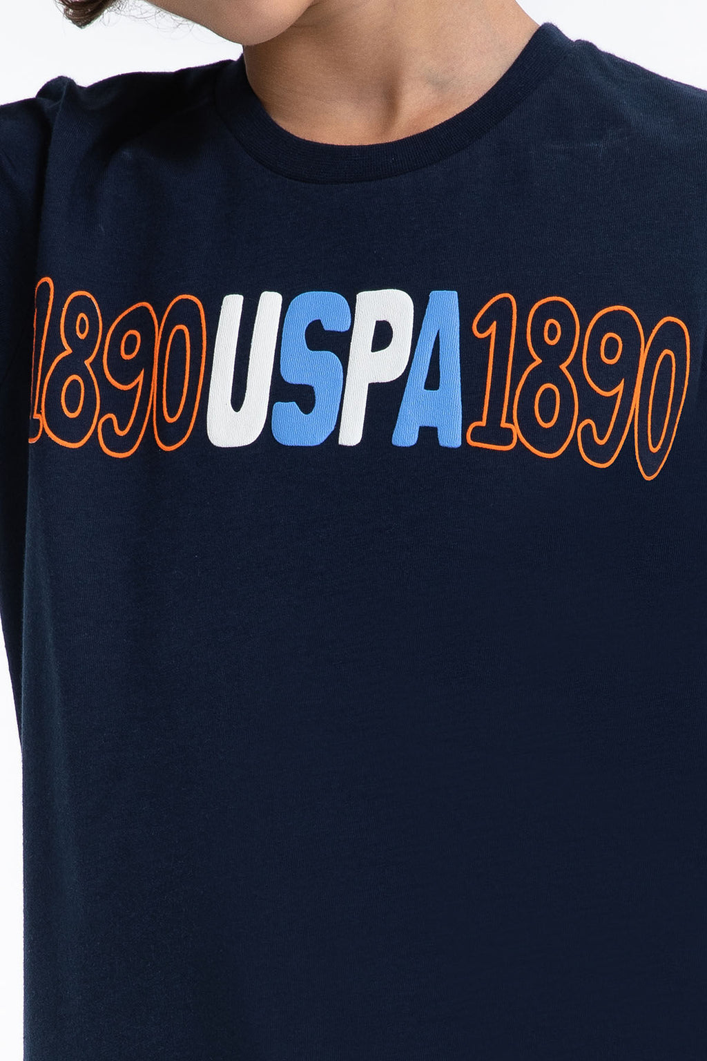 U.S. Polo Assn. Erkek Çocuk Bisiklet Yaka Pigment Baskılı Yazlık Regular Fit Lacivert Bermuda Takım US1018-C-V-1
