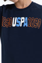 U.S. Polo Assn. Erkek Çocuk Bisiklet Yaka Pigment Baskılı Yazlık Regular Fit Lacivert Bermuda Takım US1018-C-V-1