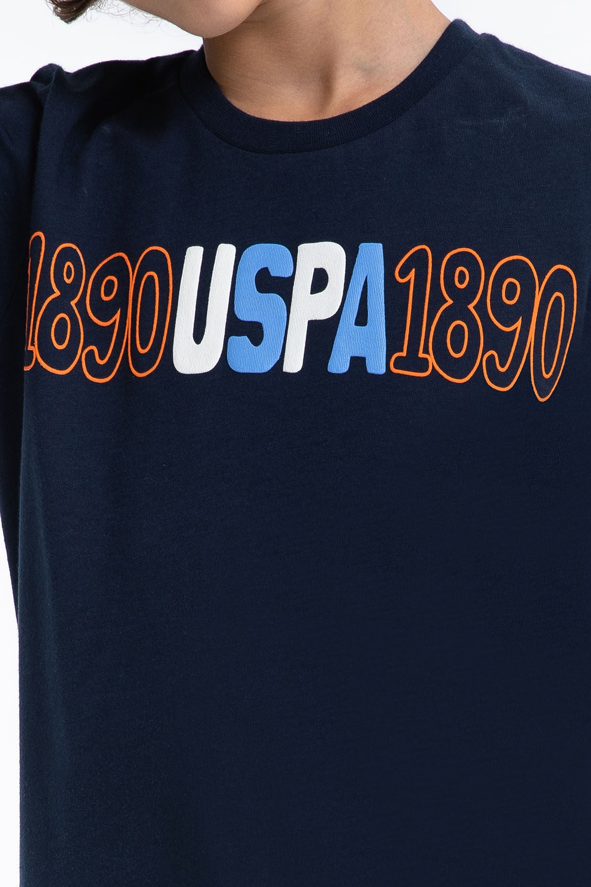 U.S. Polo Assn. Erkek Çocuk Bisiklet Yaka Pigment Baskılı Yazlık Regular Fit Lacivert Bermuda Takım US1018-C-V-1