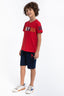 U.S. Polo Assn. Erkek Çocuk Bisiklet Yaka Pigment Baskılı Yazlık Regular Fit Kırmızı Bermuda Takım US1097-C-V-1