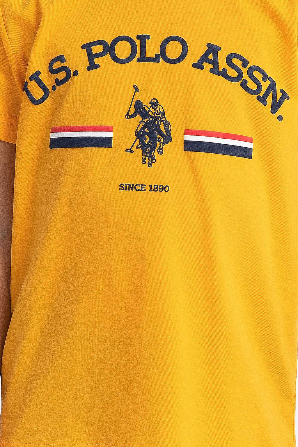 U.S. Polo Assn. Erkek Çocuk Bisiklet Yaka Pigment Baskılı Yazlık Regular Fit Sarı Bermuda Takım US1027-C-V-1