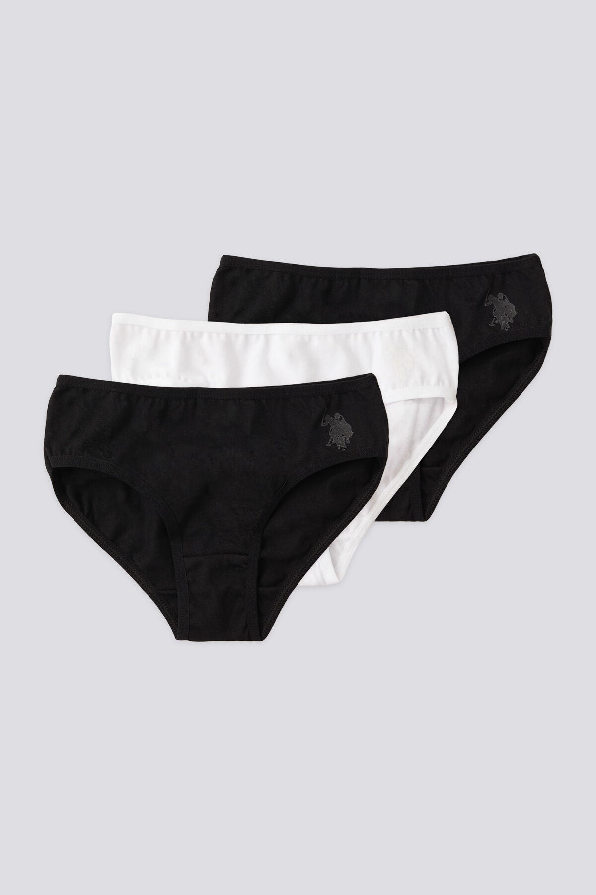 U.S. Polo Assn. Kız Çocuk Pigment Baskılı Yazlık Regular Fit Siyah Külot US1677-C-V1