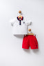 U.S. Polo Assn. Erkek Bebek Polo Yaka Pigment Baskılı Yazlık Regular Fit Beyaz Bebek Takımı USB2339-C-V4