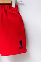 U.S. Polo Assn. Erkek Bebek Polo Yaka Pigment Baskılı Yazlık Regular Fit Beyaz Bebek Takımı USB2339-C-V4