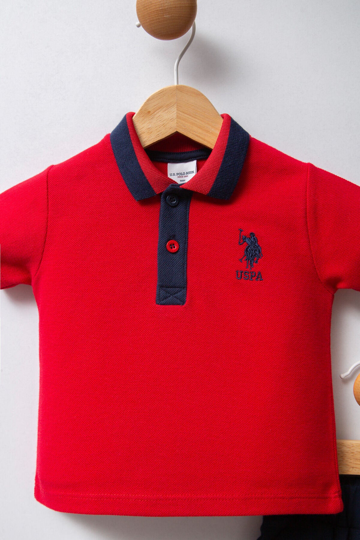 U.S. Polo Assn. Erkek Bebek Polo Yaka Pigment Baskılı Yazlık Regular Fit Kırmızı Bebek Takımı USB2339-C-V3 Ürün ikincil görseli