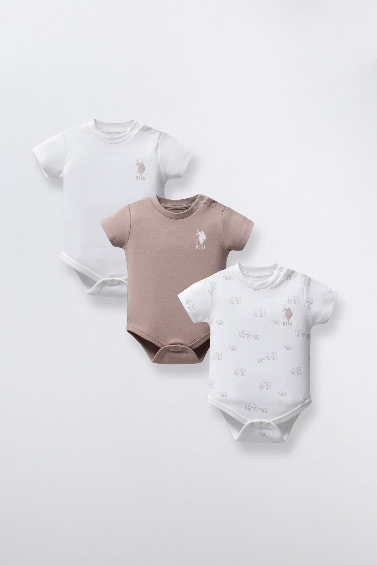 U.S. Polo Assn. Erkek Bebek Bisiklet Yaka Pigment Baskılı Yaz/Kış Regular Fit Çok Renkli Zıbın USB2324-C-V1 Ürün ana görseli