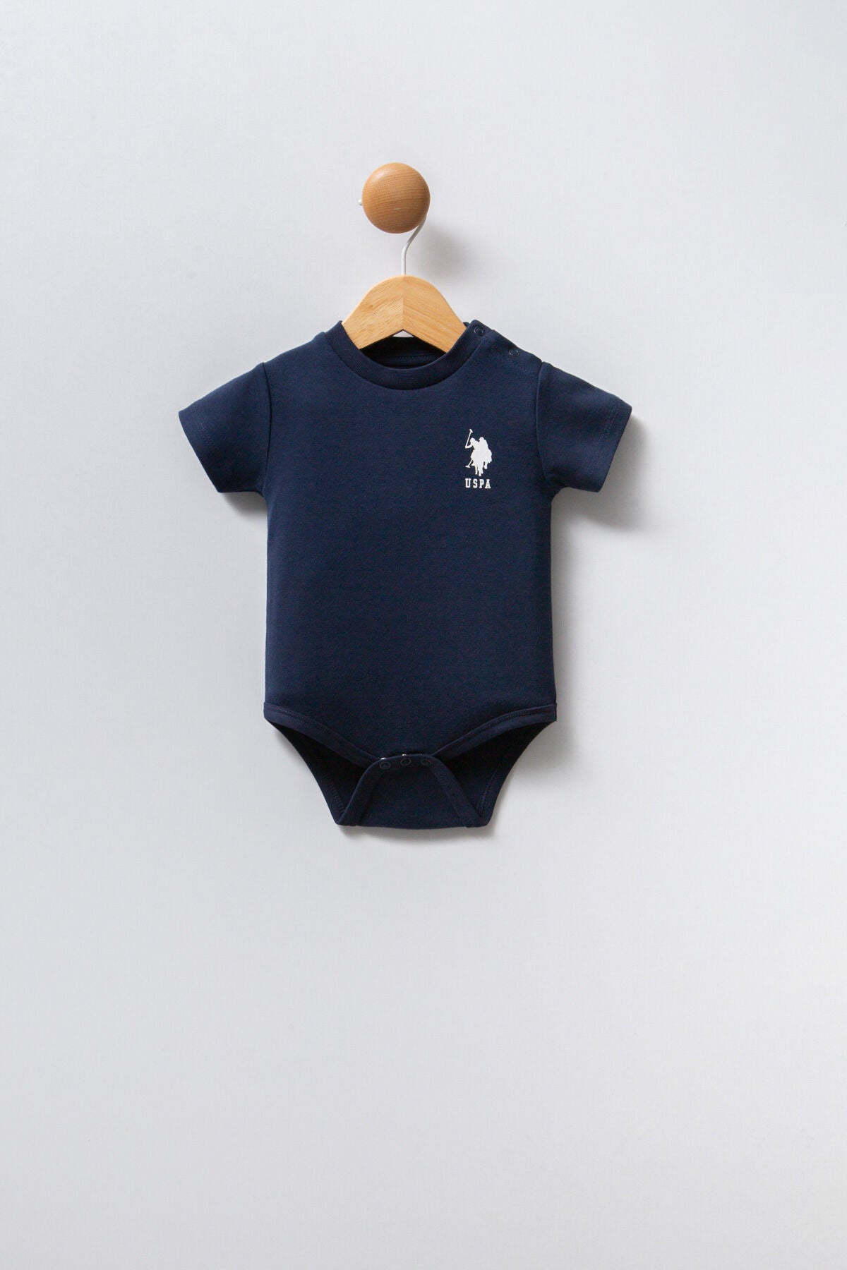 U.S. Polo Assn. Erkek Bebek Bisiklet Yaka Pigment Baskılı Yazlık Regular Fit Kahverengi Badi Zıbın USB2324-C-V2
