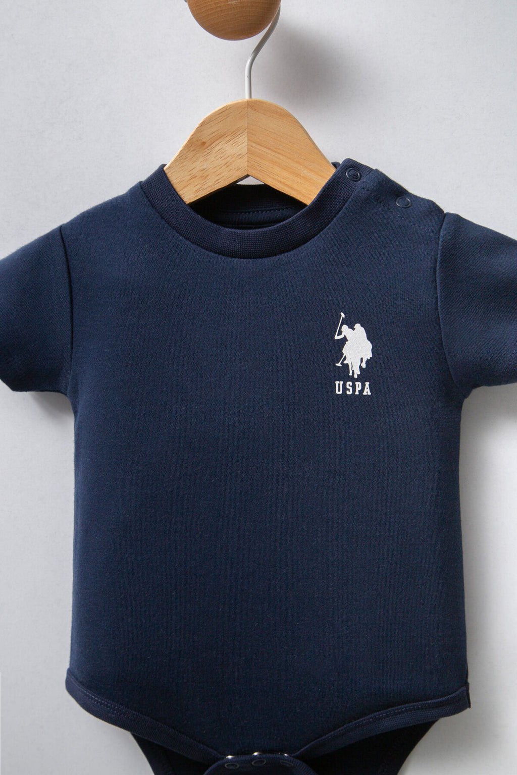 U.S. Polo Assn. Erkek Bebek Bisiklet Yaka Pigment Baskılı Yazlık Regular Fit Kahverengi Badi Zıbın USB2324-C-V2