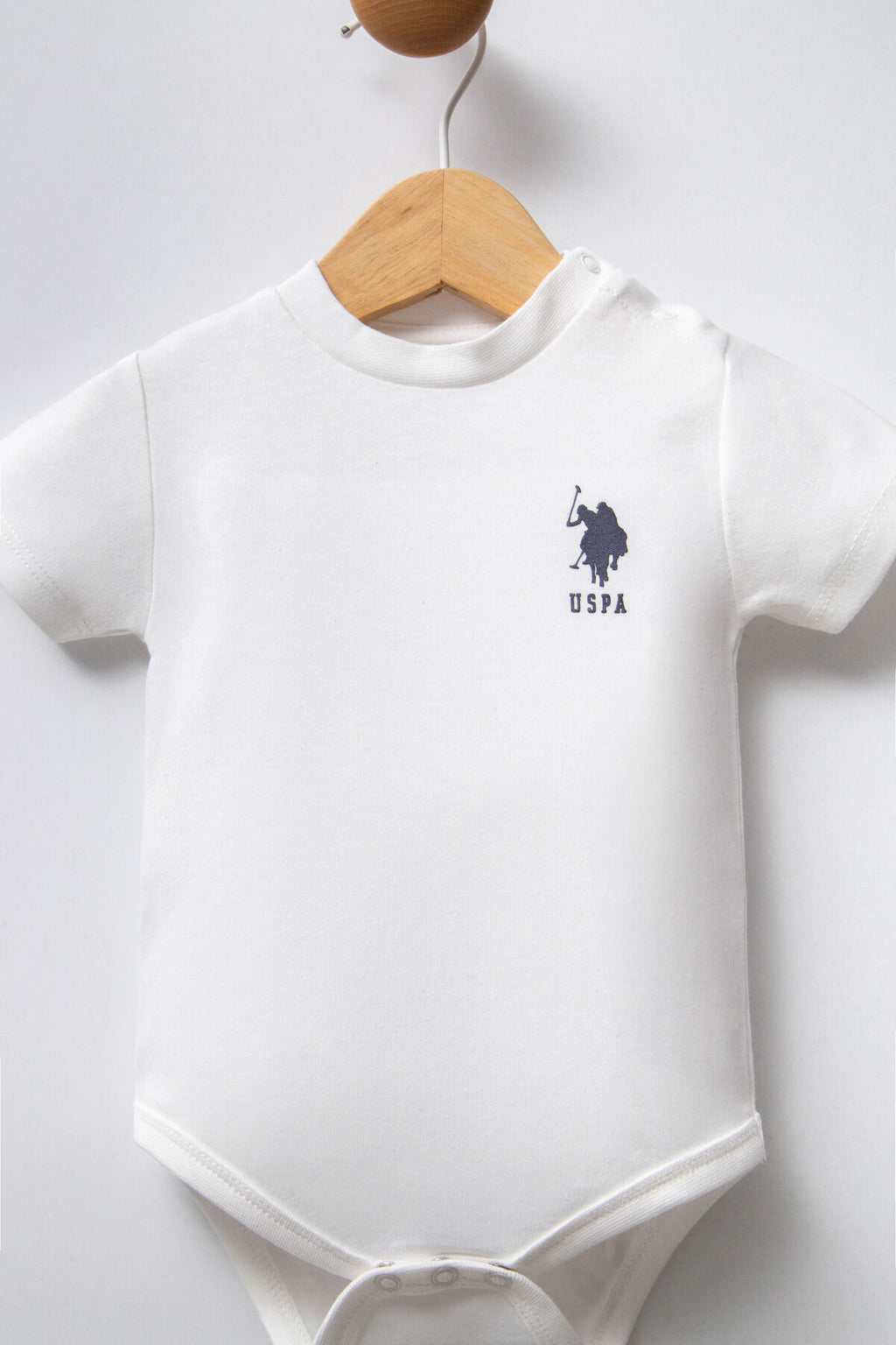 U.S. Polo Assn. Erkek Bebek Bisiklet Yaka Pigment Baskılı Yazlık Regular Fit Kahverengi Badi Zıbın USB2324-C-V2