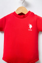 U.S. Polo Assn. Erkek Bebek Bisiklet Yaka Pigment Baskılı Yazlık Regular Fit Kahverengi Badi Zıbın USB2324-C-V2