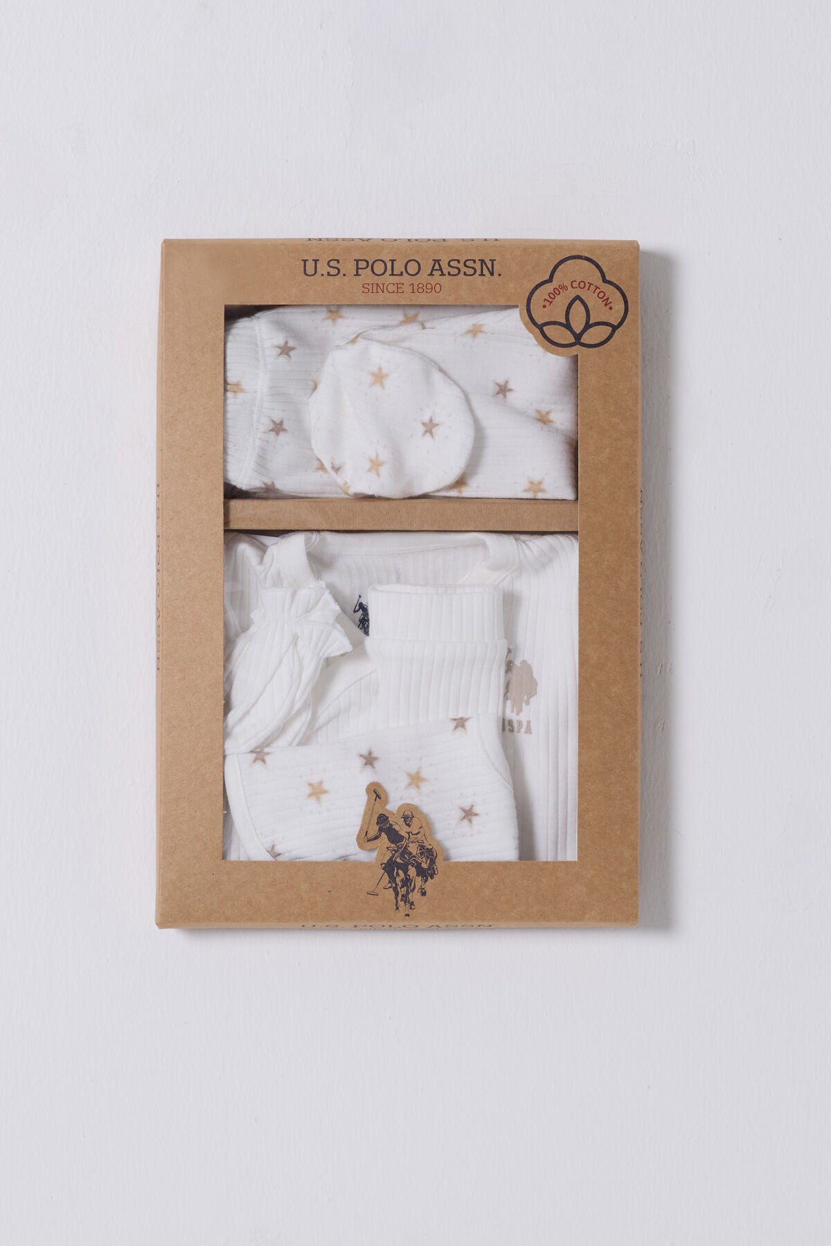 U.S. Polo Assn. Erkek Bebek Bisiklet Yaka Pigment Baskılı Yazlık Regular Fit Beyaz Hastane Çıkışı USB2241-C-V1 Ürün ikincil görseli