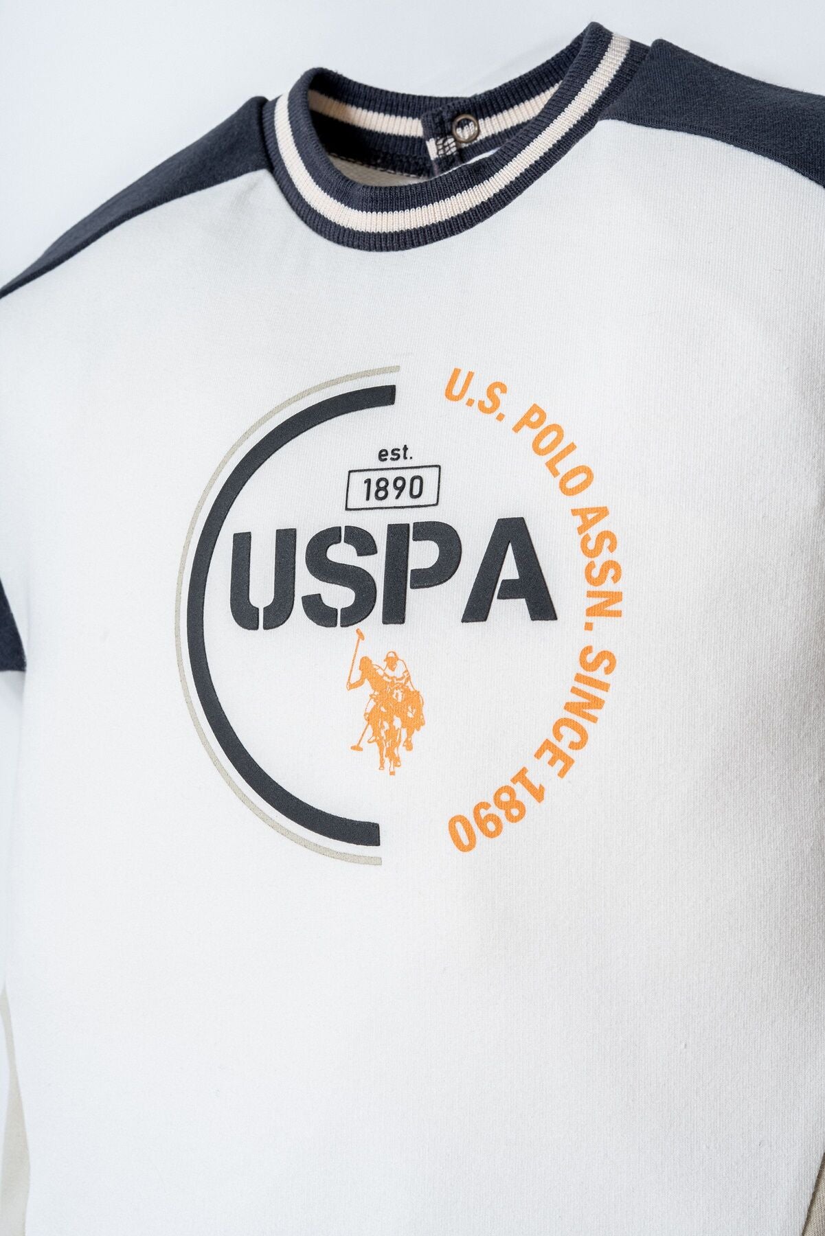 U.S. Polo Assn. Erkek Bebek Bisiklet Yaka Nakışlı Yazlık Regular Fit Beyaz Bebek Takımı USB2864-C-V1 Ürün ikincil görseli