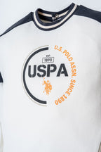 U.S. Polo Assn. Erkek Bebek Bisiklet Yaka Nakışlı Yazlık Regular Fit Beyaz Bebek Takımı USB2864-C-V1