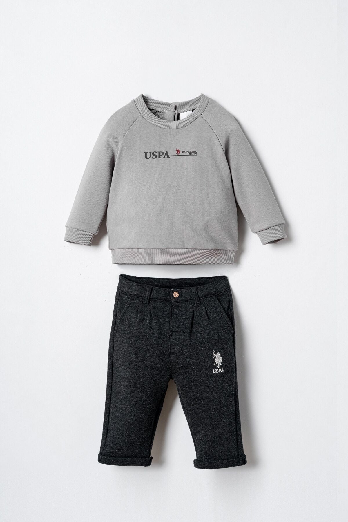 U.S. Polo Assn. Erkek Bebek Baskılı Gri Uzun Kol Pijama Takım USB3155-C-V1 Ürün ana görseli