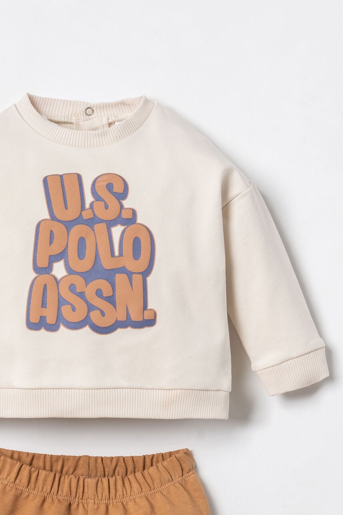 U.S. Polo Assn. Erkek Bebek Baskılı Krem Uzun Kol Pijama Takım USB3173-C-V2 Ürün ikincil görseli