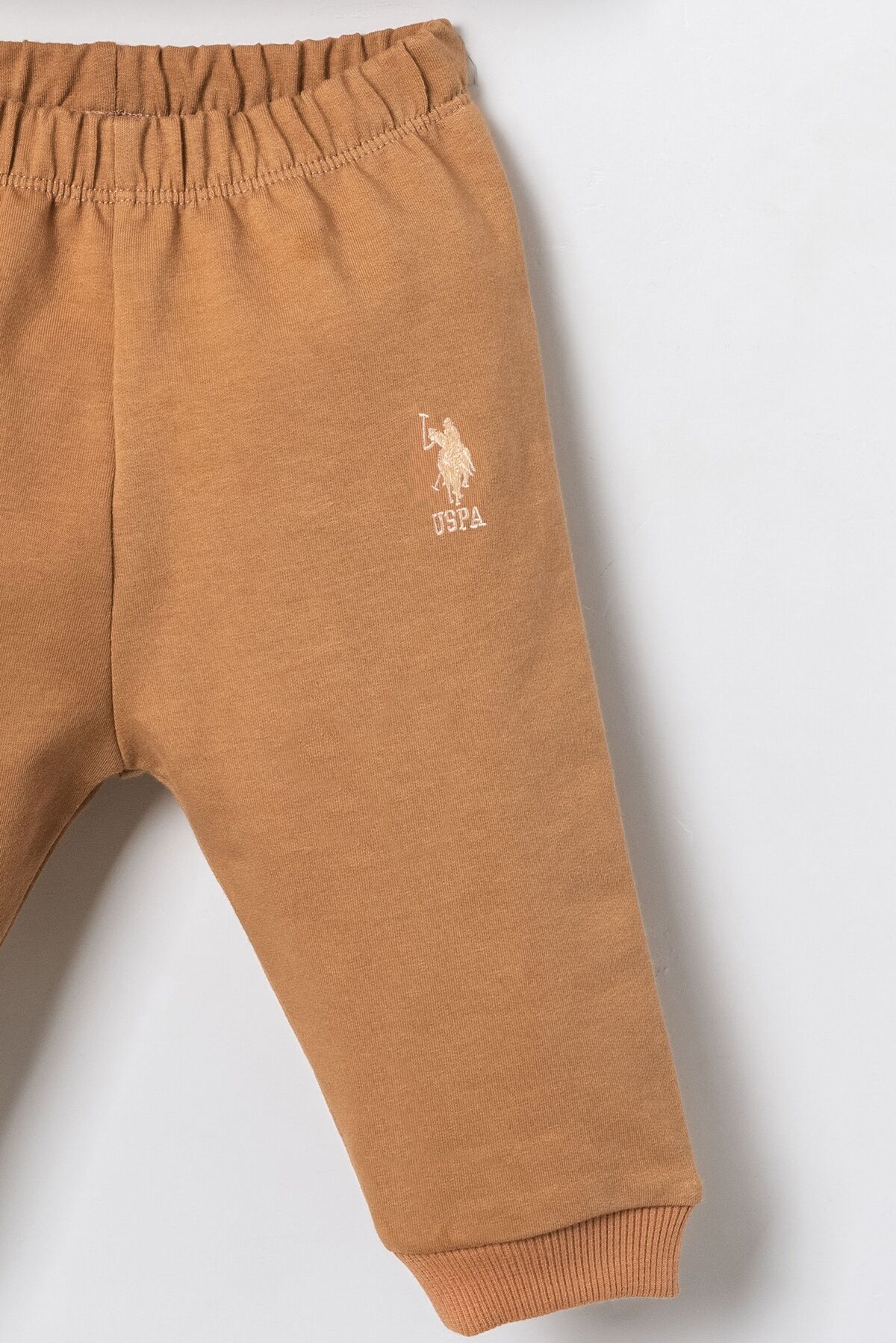 U.S. Polo Assn. Erkek Bebek Baskılı Krem Uzun Kol Pijama Takım USB3173-C-V2