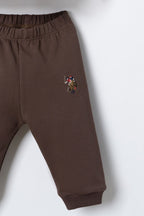U.S. Polo Assn. Erkek Bebek Baskılı Krem Uzun Kol Pijama Takım USB3180-C-V1