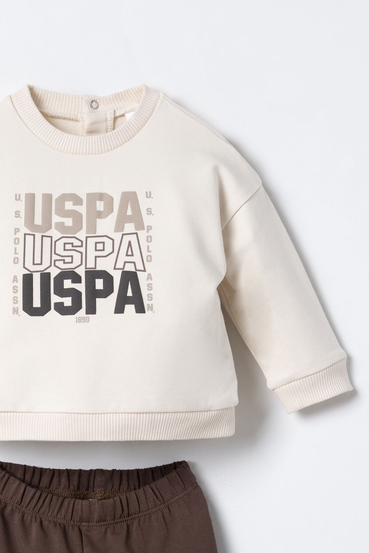 U.S. Polo Assn. Erkek Bebek Baskılı Krem Uzun Kol Pijama Takım USB3180-C-V1 Ürün ikincil görseli
