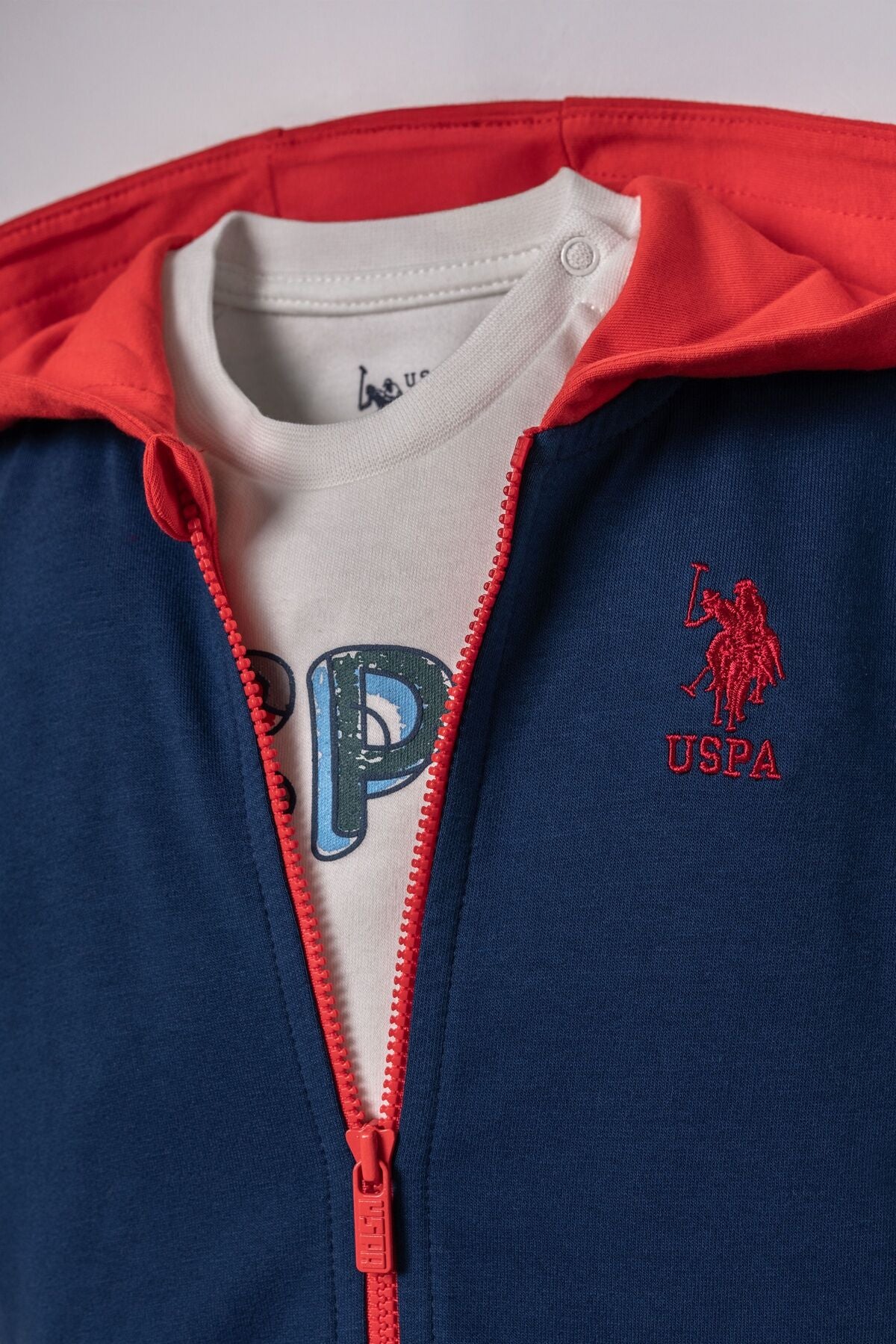 U.S. Polo Assn. Erkek Bebek Baskılı Mavi Hırkalı Takım USB3171-C-V1 Ürün ikincil görseli