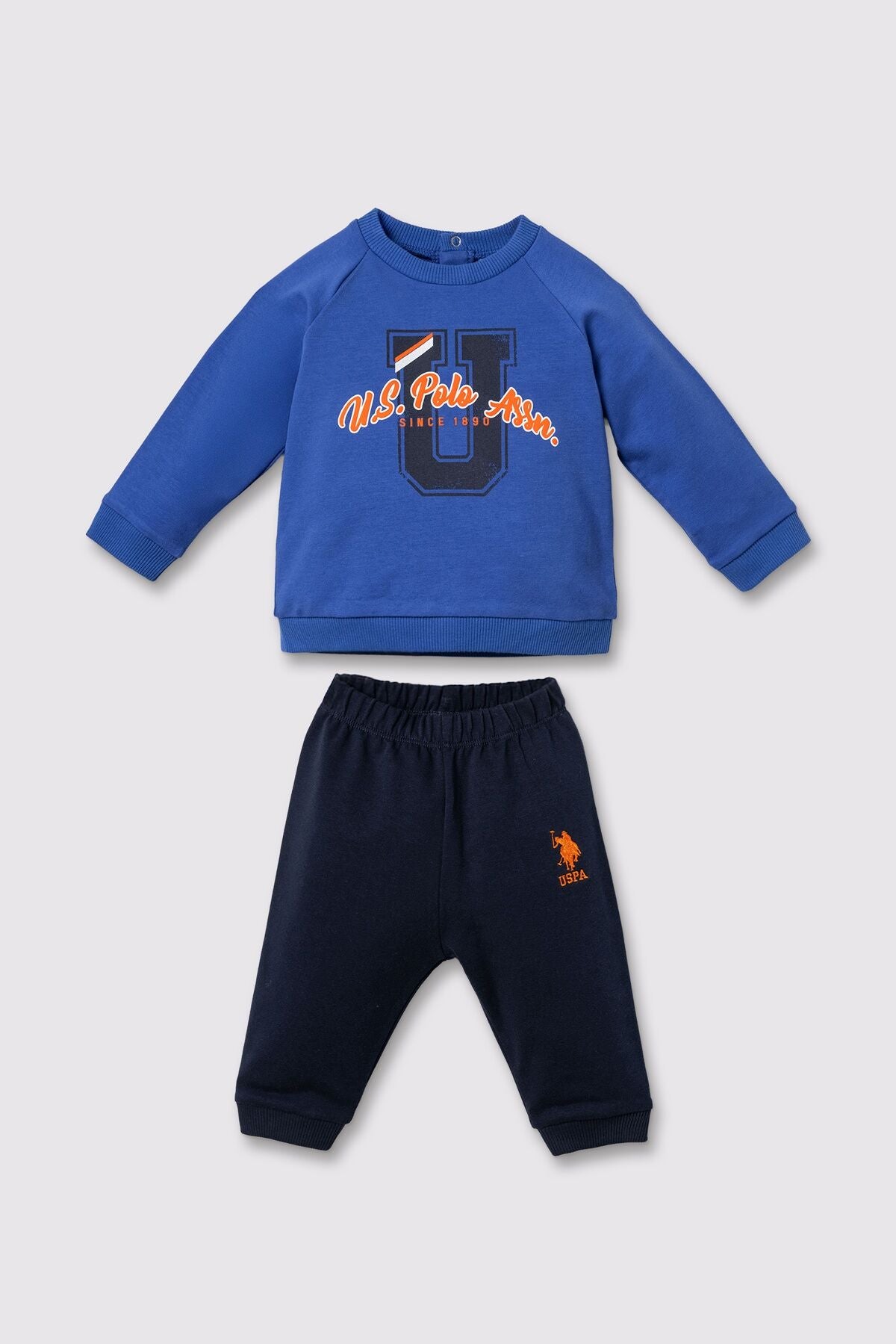 U.S. Polo Assn. Erkek Bebek Baskılı Mavi Uzun Kol Pijama Takım USB3165-C-V1