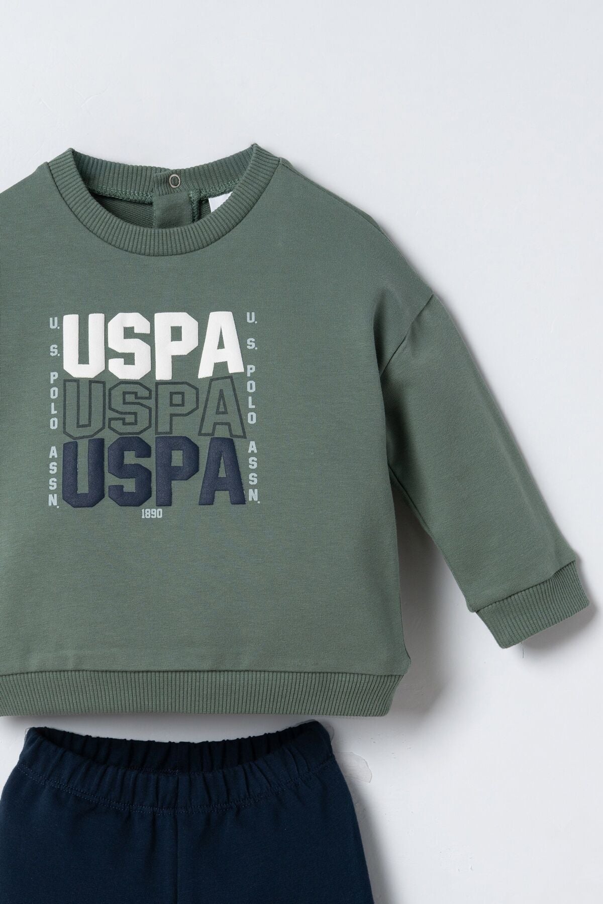 U.S. Polo Assn. Erkek Bebek Baskılı Yeşil Uzun Kol Pijama Takım USB3180-C-V2 Ürün ikincil görseli