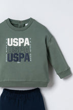 U.S. Polo Assn. Erkek Bebek Baskılı Yeşil Uzun Kol Pijama Takım USB3180-C-V2