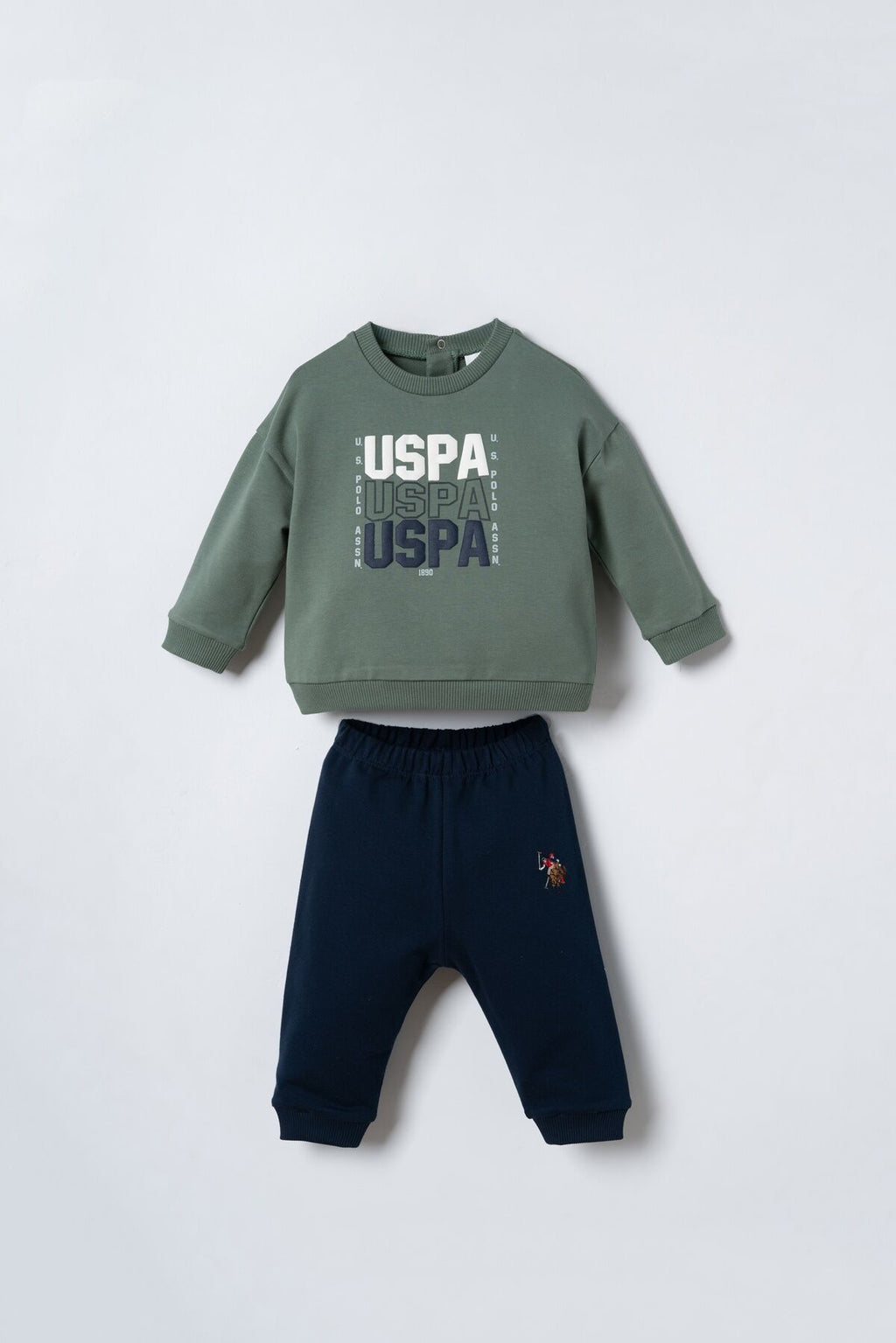U.S. Polo Assn. Erkek Bebek Baskılı Yeşil Uzun Kol Pijama Takım USB3180-C-V2