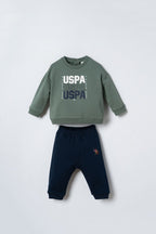 U.S. Polo Assn. Erkek Bebek Baskılı Yeşil Uzun Kol Pijama Takım USB3180-C-V2