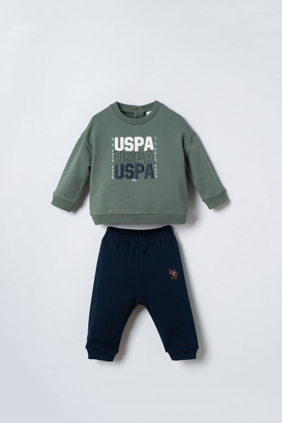 U.S. Polo Assn. Erkek Bebek Baskılı Yeşil Uzun Kol Pijama Takım USB3180-C-V2